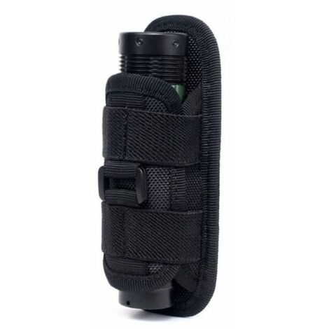 Etui pour lampe de poche ,Coffret cliquet et douilles,Tactique 360 degrés rotatif lampe de poche étui, (Noir) (1/4)