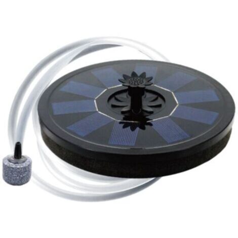 YMYNY Aérateur d'étang solaire Pompe flottante à oxygène avec tuyau d'air et bulles de pierre Aérateur d'oxygène d'eau flottante 5V/1.5W Réservoir Fontaine à poissons Bain d'oiseaux (1/4)