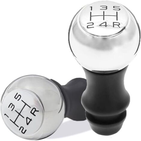 Pommeau de Levier de 5 Vitesses Manuelle pour Voiture 206 207 3008 etc/ C2 C3 C4 Picasso Berlingo Saxo (Argent) (1/4)