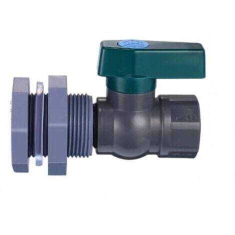 Réservoir d'eau en PVC, robinet de récupérateur d'eau de pluie en PVC de 1 pouce avec vis de fixation et adaptateur de tuyau (1 pouce) (1/3)