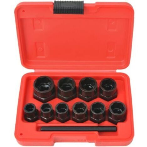 Kit d'extracteur de boulons/d'écrous endommagés Acier 11 pcs XL (1/4)