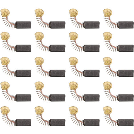 Balais de Charbon de Rechange pour Moteur, Lot de 20 Balais de Charbon pour Perceuse électrique, Meuleuse D'angle, Souffleur, Mélangeur, Taille Stanrd 6,5 X 7,5 X 15 Mm