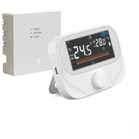Thermostat programmable sans fil RF pour chaudière, régulateur de chauffage central, remplace les thermostats d'ambiance à cadran et affiche l'humidité ambiante.