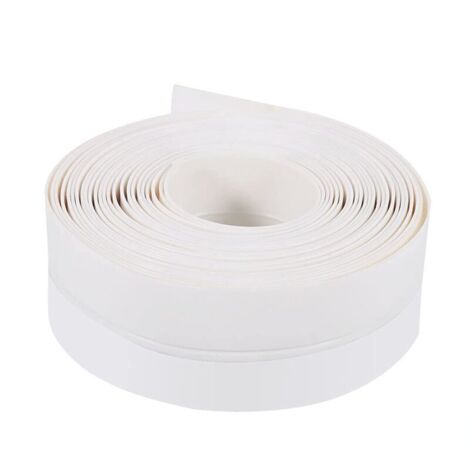 Bande d'étanchéité autocollante en caoutchouc de silicone pour porte et fenêtre - 3,5 cm de large - Étanche - Coupe-vent - Anti-poussière - Insonorisant - 5 m (blanc) A (1/4)
