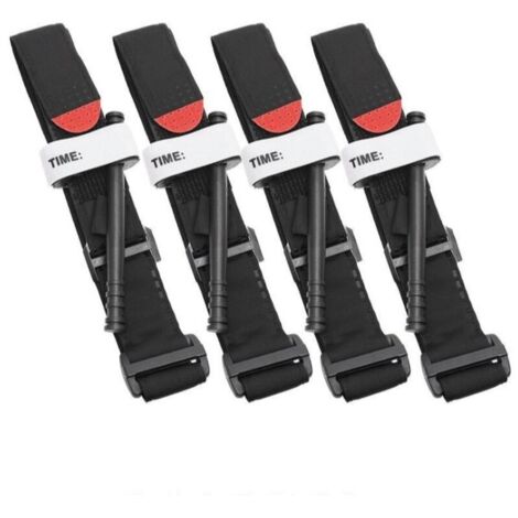 Tourniquet Médical à Une Main, Kit de Premiers Secours D'urgence, pour Le Contrôle de La Perte de Sang, Tactical Avec Treuil en Plastique Orange(4 PCS) (1/4)