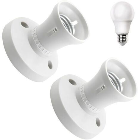 Lot de 2 supports de lampe E27 pour plafond et mur, douille durable pour la maison et les voyages, facile à installer (1/4)