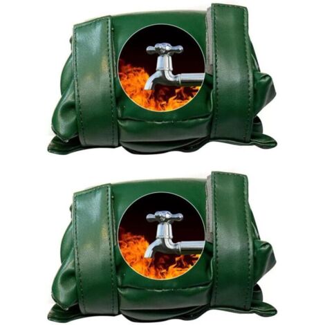 Couvercles de Robinet D'extérieur 2 Pièces,Protection Isolée du Robinet pour L'hiver Contre L'éclatement du Gel Vert (1/4)