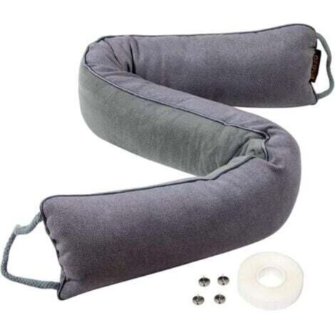 Gris Boudin de Porte Isolant Froid 93 cm, Bas de Porte Isolant Thermique, Anti Froid et Anti Bruit, Coussin de Porte Tissu (1/4)