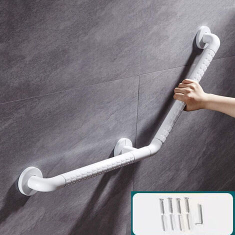 Barre d'appui de douche 135° pour baignoire, rampe de toilette en acier inoxydable ABS pour personnes âgées et handicapées, 42 x 42 cm (1/4)