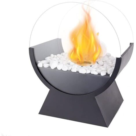 Bol à Feu de Table Rond en Verre 34 cm de Haut Cheminée de Table Portable Cheminée Bio Ethanol à Combustion Propre pour Les Evénements de Patio (1/4)