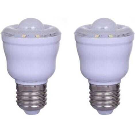 Lot de 2 Ampoules à détecteur de mouvement PIR avec Culot E27,2W, Blanc Chaud 3000K, Veilleuse Automatique On/Off,Cour AC 220-240V,Non dimmable (1/4)