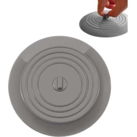 Bouchon de Vidange(Gris), Silicone Baignoire Bouchon, Bouchon Evier de Cuisine, pour Les Cuisines, Salles de Bains et Blanchisseries, pour Éviter Les Fuites