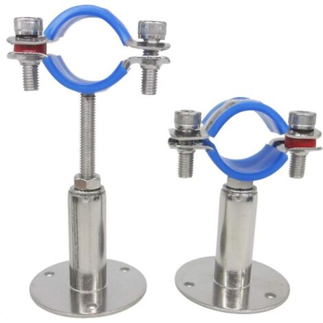 Lot de 2 colliers de serrage réglables en hauteur - Montage mural/plafond - Pour tubes de 32 mm à 34 mm - Support de tuyau robuste (1/4)