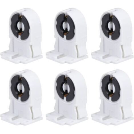 Lot de 20 douilles pour lampes fluorescentes, type à vis T8/G13, non pontées, douille de lampe, douille tombstone, remplacement pour tube fluorescent LED (1/4)