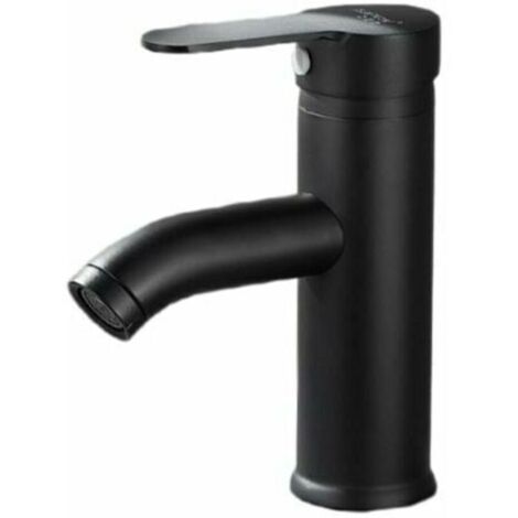Robinet lave-mains noir mat - Mitigeur eau chaude / eau froide - Noir (1/4)