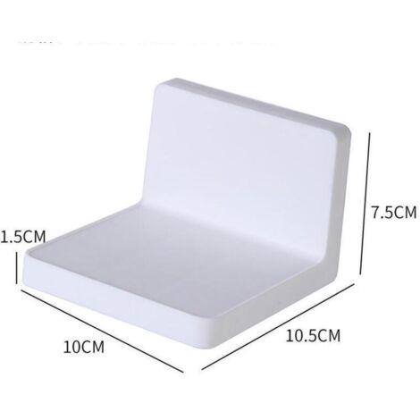 Etagere Murale Etagere Murale sans Percage, Mini Étagère Murale pour Bureau Chambre Salle Bains Cuisine,1 pièce, blanc (1/4)