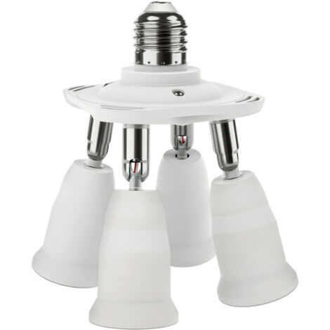 Adaptateur répartiteur de douille E27 4 en 1, prise de lustre convertisseur 10,5 10,5 12,5 （cm） (1/4)