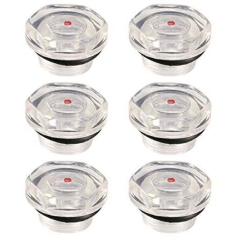 Niveau d'huile Compresseur d'air Jauge Bouchon Voyant d'Huile Indicateur Viseur Niveau de Liquide en Plastique Filetage 20mm 6Pcs