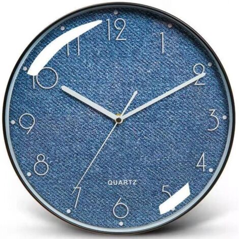 25cm Horloge Murale Ronde, Horloge Murale Rétro Silencieuse et sans Coutil Fonctionnant pour la Cuisine de la Chambre à Coucher du Salon (10") (1/4)