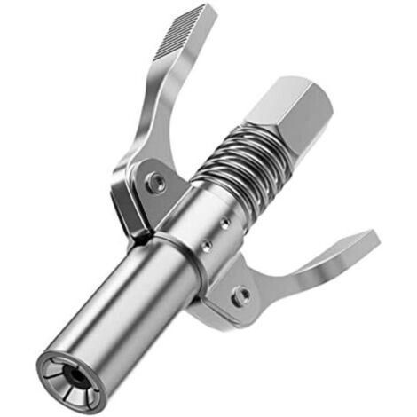 Embouchure de Pistolet à Graisse, Embout de Pompe à Graisse Raccord avec Double Poignée pour M6-M14 Graisseur Moins d'effort Lors du Graissage 1/8" NPT Compatible Tous Pompes à Graisse Types