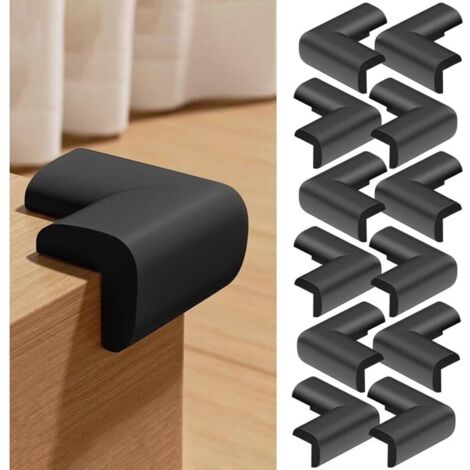 Lot de 12 protections d'angle en caoutchouc pour meubles avec adhésif double face préinstallé pour coins de table et de meubles