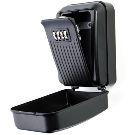 Secure Key Plus Coffre-fort à combinaison – Coffre-fort mural pour clés d'extérieur – Grand espace de rangement interne pour clés de maison ou de bureau avec serrure solide à 4 chiffres (1/4)