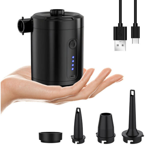 Pompe à Air Électrique Rechargeable 5200 mAh avec Écran Numérique, Gonfleur Rapide 280 L/Min, 3 Buses + Joint pour Sac sous Vide, Portable pour Matelas et Piscine (1/4)