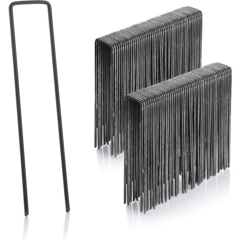 lot de 100 piquets de fixation en acier 2,9 mm, 150 mm long, 25 mm large (1/4)