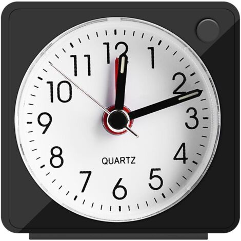 Réveil Analogique Silencieux, Petite Réveil De Voyage Silencieux avec Snooze et Lumière, Réveils Analogiques à Quartz pour Chambre à Coucher Bureau Voyage (1/4)