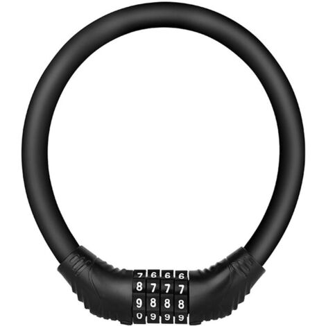 Antivol de vélo, serrure à combinaison de code numéro,Mini portable peut être combiné librement, idéal pour vélo, moto, portail, clôture (noir)