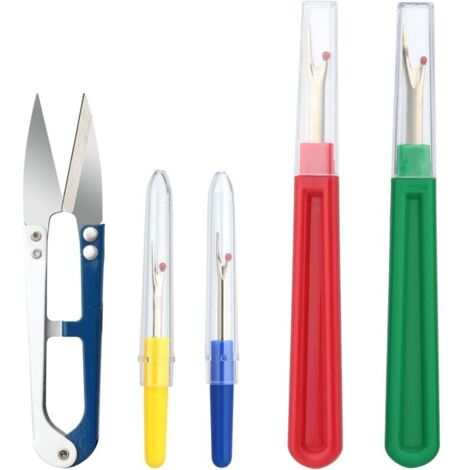 4 Pcs Découseur De Couture, Grand et Petit Fil De Couture, Dissolvant De Coupe-Fil, Découd-Vite Pour Couture, Découseur de Point, Sac De Rangement, Pour Couture, Travaux Manuels