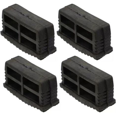 Lot de 4 patins stabilisateurs d'échelle, 60 x 22 mm, en caoutchouc antidérapant, pour pieds d'échelle pliants (1/4)