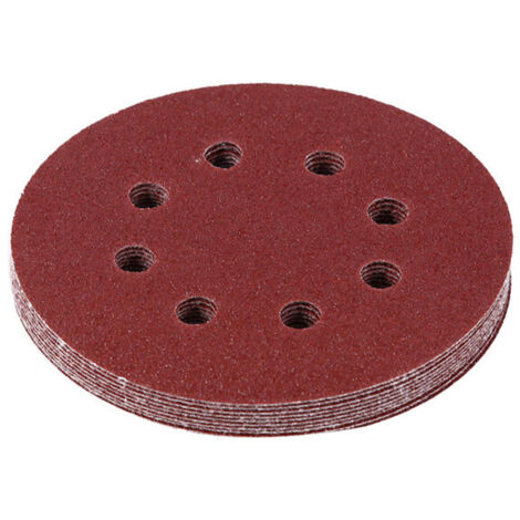 Disque de Ponçage en Papier pour Ponceuse, Tampon de Polissage pour Pierre, Marbre, Granit, 125 Mm, Rond, 8 Trous (80) (1/4)