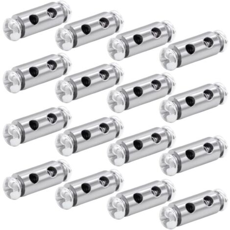 16 pcs Serre à Capuchon, Serre Cable Acier, Serre Cable Inox, pour câbles Double Extrémité en Fil d'Acier, Tendeur Cable Inox avec Écrous d’Extrémité pour Cordes à Rideaux, Cordes à Linge