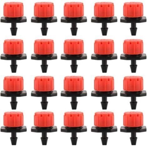 Lot de 100 goutteurs d'irrigation goutte à goutte, buses d'arrosage de jardin, arrosage automatique réglable à 360° pour plantes, serres, pelouses, bricolage (1/4)