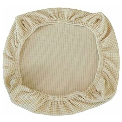 2 Pièces Housses de Chaise en Spandex Élastique - Lavables - pour Chaises de Bureau, Salle à Manger, Bar, Décoration de Fête de Mariage (Beige) (1/4)