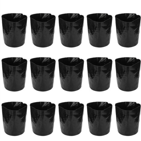 15pcs sac de pépinière en plastique noir épaissi pour plantes fruits fleur sacs de culture pot de semis. (1/4)