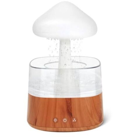 Humidificateur effet nuage de pluie - Humidificateur 450 ml, diffuseur d'arômes avec lumière d'ambiance (30 dB), 3 modes d'humidification, lampe champignon effet pluie pour chambre d' (1/4)