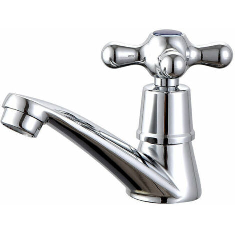 Robinet d'eau Unique Froide Robinet d'eau, Robinet à Froid Simple Chromé Bassin Robinet d'eau, pour Maison Salle Bain WC Lavabo Bassin la Cuisine,Avec Filtre (1/4)