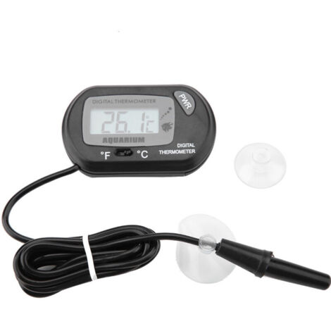 Thermomètre d'aquarium numérique, thermomètre d'aquarium léger, LCD pour Aquarium Aquarium Aquarium Eau Terrarium Utiliser Fish Tank(Black)