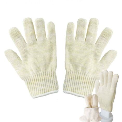 Gant anti-chaleur, résistants à la chaleur Mitaines,four, cheminée, résistant à la chaleur jusqu'à 300°C, taille universelle, beige(2 PCS