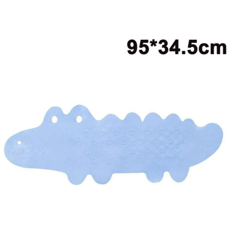Tapis de bain antidérapant pour enfants Tapis de bain antidérapant Tapis de douche pour enfants, caoutchouc souple, lavable en machine, motif crocodile (95 cm x 34,5 cm) (1/4)