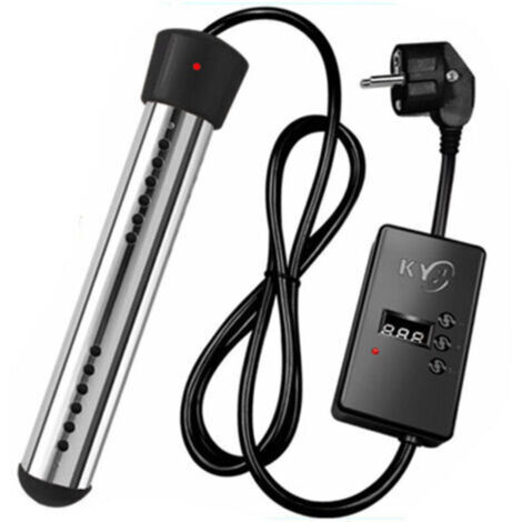 Thermoplongeur Baignoire 2000w Thermoplongeur éLectrique Thermoplongeur De Voyage,Thermoplongeur En Acier Inoxydable,Chauffe-eau électrique Thermoplongeur de piscine（Chronométrage intelligent，noir）