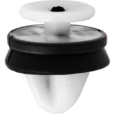 Clips pour panneaux intérieurs et portes en sachet pour véhicules Renault / Peugeot / PSA / Citroën / Fiat / Nissan, poinçon 8,2 mm, lot de 12, blanc/noir (1/4)