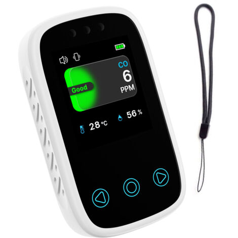 Testeur qualité d’air 3 en 1 CO Température Humidité, détecteur capteur NDIR, écran TFT LCD numérique à luminosité automatique, calibration CO, fonctions changement unité température,de DEBUNS (1/5)