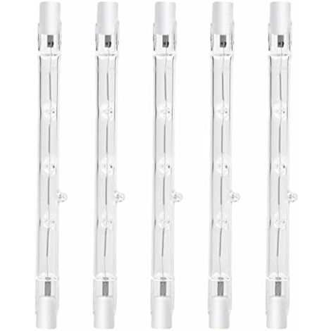 100W 118mm R7s Dimmable ampoule halogène crayon Blanc Chaud 2800K r7s linéaire projecteur AC220-240V pour l’éclairage de maison, travail, etc (5pcs)