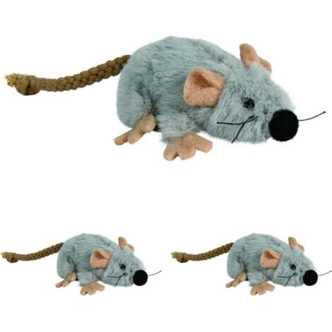 Souris en Peluche Jouet pour Chat, 10 cm (Lot de 3) (1/4)