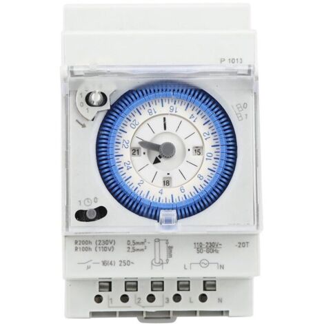 Horloge Piscine Mécanique 16A 250V Programmateur Piscine Horloge Chauffe Eau 15 Minutes 24 Heures pour Hogar, Cocina, Exterior Iluminación Exterior