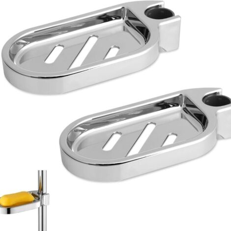 2 Pièces Étagère de Douche Sans Perçage : Boîte à Savon Réglable en ABS Plastique, Durable (1/4)