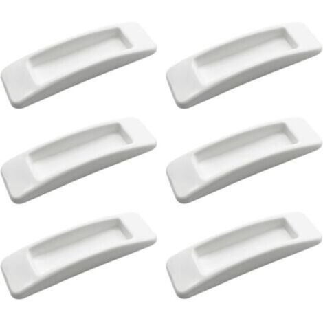 Paquet de 6 poignées de sécurité de porte coulissante auto-adhésives (blanches), faciles à ouvrir, poignées à pression, poignées de tiroir, poignées auto-adhésives en plastique pour armoire de cuisine (1/4)